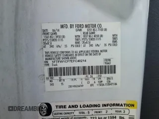 2014 Ford F-150 XL with VIN 1FTFW1CF7EFC40214, listed as a Copart auction lot 47838595 with 163,762 mi miles and Salvage Title. Bid and sale history available at carsss.com. Image 12.