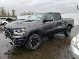 2019 Ram 1500 Rebel z VIN 1C6SRFET9KN717269, wystawiony jako Copart lot #52180185 z przebiegiem 66 573 mil mil oraz Szkoda całkowita • Salvage title. Historia ofert i sprzedaży dostępna na DreamBid. Obrazek 1.