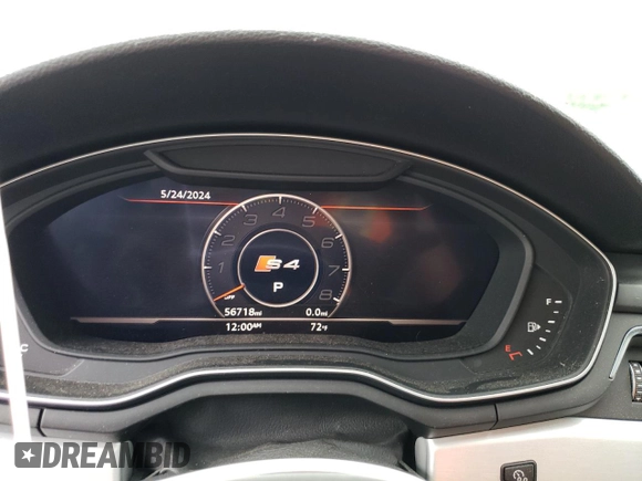 2018 Audi S4 Prestige with VIN WAUC4AF47JA081945, listed as a Copart auction lot 56495464 with 56,718 mi miles and Salvage Title. Bid and sale history available at carsss.com. Image 9.