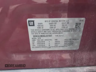 2016 Chevrolet Trax LT z VIN 3GNCJLSB3GL227097, wystawiony jako IAAI lot #42208844 z przebiegiem 118 887 mil mil oraz . Historia ofert i sprzedaży dostępna na DreamBid. Obrazek 9.