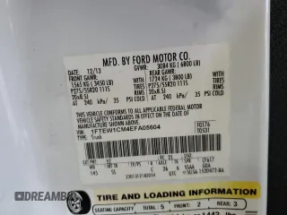 2014 Ford F-150 XL с VIN 1FTEW1CM4EFA05604, выставлен на аукционе Copart как лот 62397385 с пробегом 118 503 миль миль и На запчасти • Non repairable. История ставок и продаж доступна на DreamBid. Изображение 12.