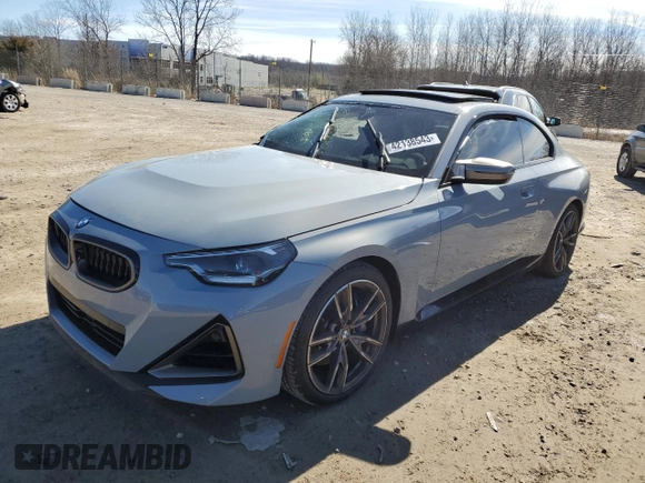 2022 BMW 2 Series M240i xDrive with VIN 3MW53CM00N8C35775, listed as a Copart auction lot 42138543 with 0 mi miles. Bid and sale history available at carsss.com. Image 1.