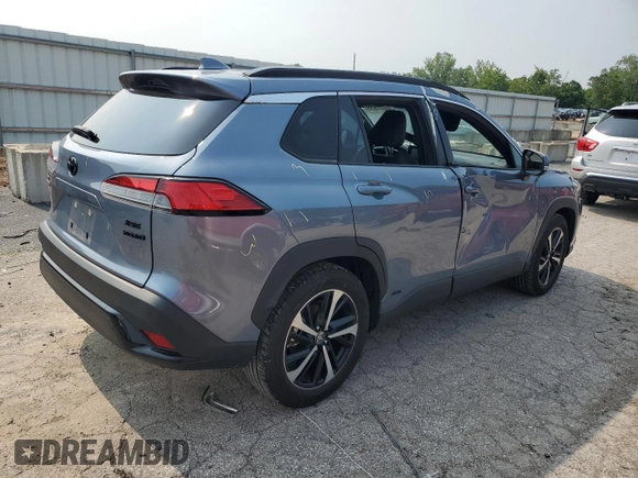 2023 Toyota Corolla Cross Hybrid S with VIN 7MUFBABG6PV014406, listed as a Copart auction lot 59944835 with 8,252 mi miles and Salvage title. Bid and sale history available at DreamBid. Image 3.