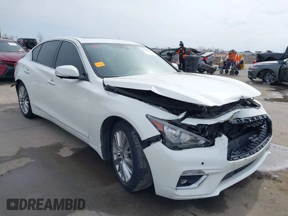2021 Infiniti Q50 3.0t LUXE with VIN JN1EV7BP8MM706340, listed as a IAAI auction lot 41741217 with 63,212 mi miles. Bid and sale history available at carsss.com. Image 1.