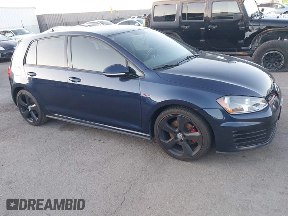 2016 Volkswagen Golf GTI SE with VIN 3VW4T7AU2GM062653, listed as a IAAI auction lot 41626898 with 67,396 mi miles. Bid and sale history available at carsss.com. Image 1.