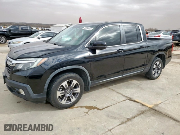 2019 Honda Ridgeline RTL-T with VIN 5FPYK2F65KB002634, listed as a Copart auction lot 47598885 with 65,550 mi miles and Salvage title. Bid and sale history available at DreamBid. Image 1.