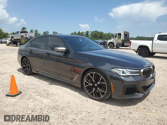 2022 BMW 5 Series M550i xDrive z VIN WBA13BK09NCJ00508, wystawiony jako Copart lot #58077634 z przebiegiem Nie podano mil oraz . Historia ofert i sprzedaży dostępna na DreamBid. Obrazek 4.