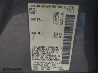 2016 Nissan Altima 3.5 SL with VIN 1N4BL3AP7GC276722, listed as a IAAI auction lot 41388100 with 154,182 mi miles. Bid and sale history available at carsss.com. Image 9.