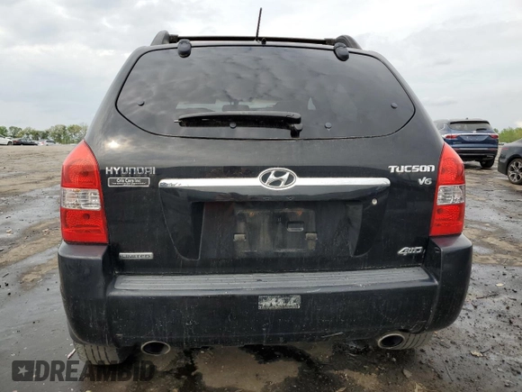 2006 Hyundai Tucson GLS with VIN KM8JN72D36U450513, listed as a Copart auction lot 53884005 with 158,841 mi miles and Clean Title. Bid and sale history available at carsss.com. Image 6.