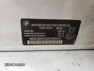 2013 BMW 3 Series 335i xDrive z VIN WBA3B9C53DF585613, wystawiony jako Copart lot #56634425 z przebiegiem 131 604 mil mil oraz Czysty tytuł • Clean title. Historia ofert i sprzedaży dostępna na DreamBid. Obrazek 12.