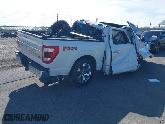 2021 Ford F-150 XL with VIN 1FTFW1E56MFA02146, listed as a IAAI auction lot 41245497 with 1 mi miles. Bid and sale history available at carsss.com. Image 4.