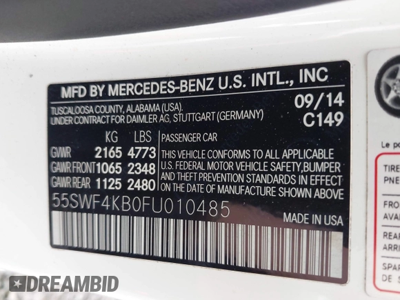 2015 Mercedes-Benz C 300 Luxury z VIN 55SWF4KB0FU010485, wystawiony jako IAAI lot #42773611 z przebiegiem 91 343 mil mil oraz . Historia ofert i sprzedaży dostępna na DreamBid. Obrazek 9.