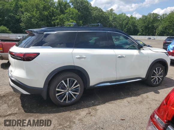 2025 Infiniti QX60 Autograph with VIN 5N1AL1HU5SC341027, listed as a Copart auction lot 65010435 with 5,180 mi miles and Salvage title. Bid and sale history available at DreamBid. Image 3.