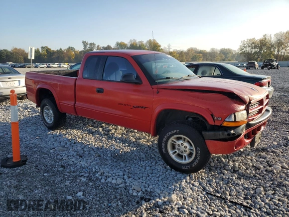 1999 Dodge Dakota SLT with VIN 1B7GG22Y0XS159737, listed as a Copart auction lot 76625814 with 144,332 mi miles and Salvage Title. Bid and sale history available at DreamBid. Image 4.