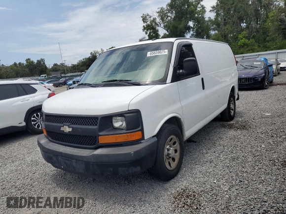 2013 Chevrolet Express Cargo with VIN 1GCSGAFX8D1119655, listed as a Copart auction lot 65659025 with 81,670 mi miles and Salvage title. Bid and sale history available at DreamBid. Image 1.