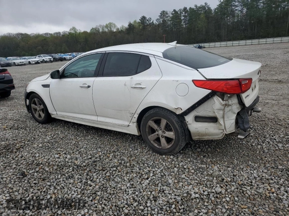2015 Kia Optima LX with VIN KNAGM4A74F5566435, listed as a Copart auction lot 50004985 with 157,148 mi miles and Salvage Title. Bid and sale history available at carsss.com. Image 2.