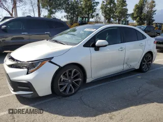 2021 Toyota Corolla SE with VIN 5YFP4MCE5MP082675, listed as a Copart auction lot 50195825 with 74,683 mi miles and Salvage Title. Bid and sale history available at carsss.com. Image 1.