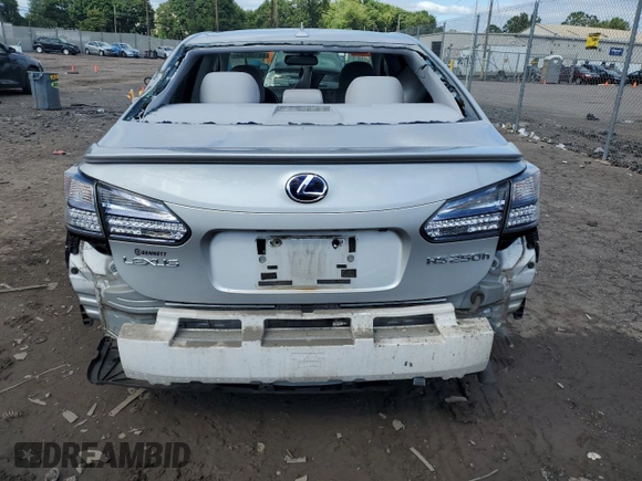 2010 Lexus HS 250h with VIN JTHBB1BA7A2002122, listed as a Copart auction lot 87453034 with Not Provided miles and Salvage Title. Bid and sale history available at DreamBid. Image 6.