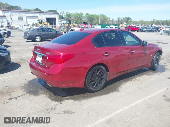 2015 Infiniti Q50 Premium with VIN JN1BV7AR2FM411095, listed as a IAAI auction lot 41932965 with 101,969 mi miles. Bid and sale history available at carsss.com. Image 4.
