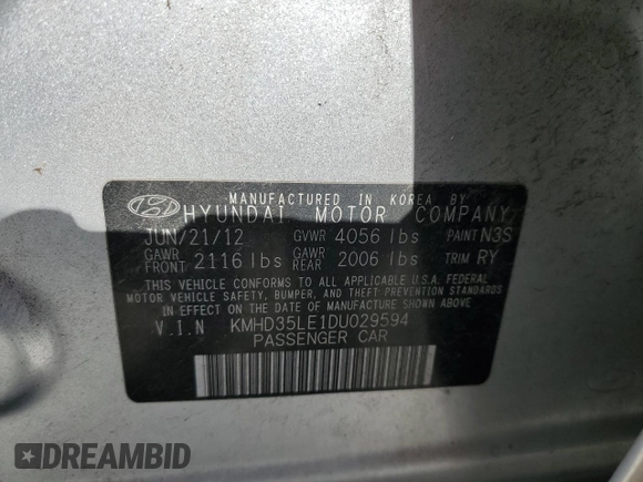 2013 Hyundai Elantra GT with VIN KMHD35LE1DU029594, listed as a Copart auction lot 77214544 with Not Provided miles and Salvage Title. Bid and sale history available at carsss.com. Image 15.