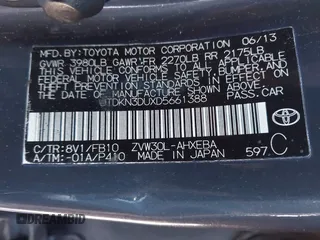 2013 Toyota Prius One with VIN JTDKN3DUXD5661388, listed as a IAAI auction lot 41207260 with 250,530 mi miles and . Bid and sale history available at DreamBid. Image 9.