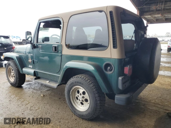 1999 Jeep Wrangler Sahara with VIN 1J4FY49S0XP435949, listed as a Copart auction lot 44937625 with 104,378 mi miles and Salvage Title. Bid and sale history available at carsss.com. Image 2.