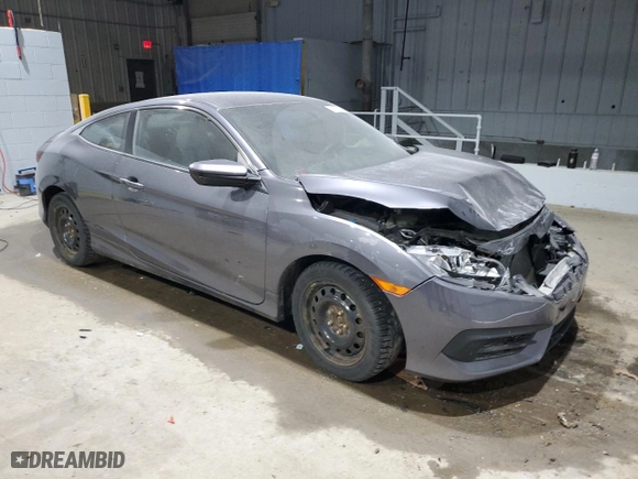 2017 Honda Civic Coupe LX with VIN 2HGFC4A57HH307659, listed as a Copart auction lot 87055574 with 141,828 mi miles and Salvage Title. Bid and sale history available at carsss.com. Image 4.