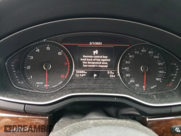 2019 Audi A5 Sportback Premium with VIN WAUANCF58KA056255, listed as a Copart auction lot 41666253 with 50,484 mi miles. Bid and sale history available at carsss.com. Image 9.