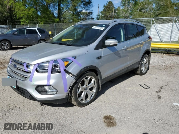2019 Ford Escape Titanium with VIN 1FMCU9J96KUA05892, listed as a Copart auction lot 50228845 with 73,209 mi miles and Salvage Title. Bid and sale history available at carsss.com. Image 1.