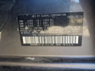 2019 Subaru Impreza Premium with VIN 4S3GKAC69K3618840, listed as a Copart auction lot 87620555 with 78,256 mi miles and Salvage Title. Bid and sale history available at carsss.com. Image 12.