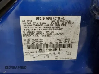 2020 Ford EcoSport S with VIN MAJ3S2FE1LC348968, listed as a Copart auction lot 54856325 with 47,112 mi miles and Salvage Title. Bid and sale history available at DreamBid. Image 13.