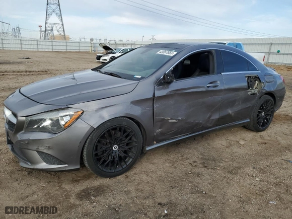 2016 Mercedes-Benz CLA with VIN WDDSJ4EBXGN377140, listed as a Copart auction lot 43067665 with 128,203 mi miles and Salvage Title. Bid and sale history available at carsss.com. Image 1.