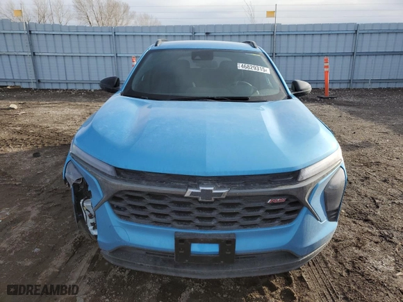 2025 Chevrolet Trax 2RS with VIN KL77LJEP7SC100287, listed as a Copart auction lot 46829315 with 1,184 mi miles and Salvage Title. Bid and sale history available at carsss.com. Image 5.
