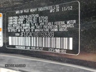 2013 Subaru BRZ Limited with VIN JF1ZCAC18D1605303, listed as a Copart auction lot 71567234 with 94,078 mi miles and Clean Title. Bid and sale history available at carsss.com. Image 13.