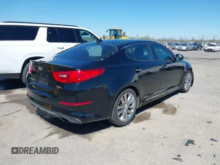 2015 Kia Optima SX Turbo with VIN 5XXGR4A62FG419859, listed as a IAAI auction lot 41805481 with 166,602 mi miles. Bid and sale history available at carsss.com. Image 4.