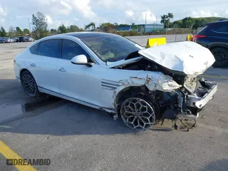 2022 Genesis G80 2.5T with VIN KMTGB4SC9NU113020, listed as a IAAI auction lot 41172343 with 65,665 mi miles. Bid and sale history available at carsss.com. Image 1.