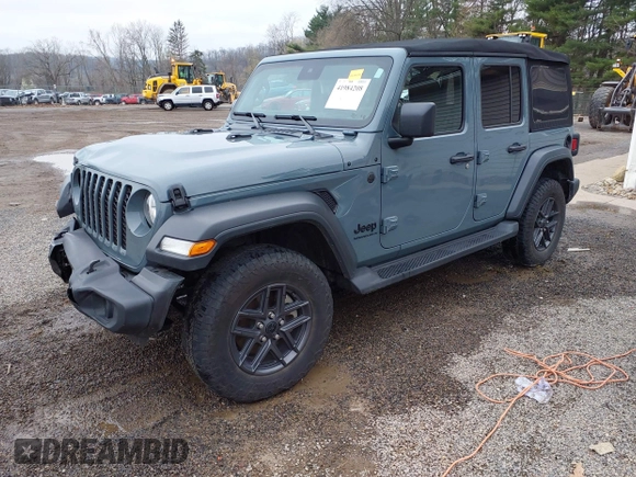 2024 Jeep Wrangler Sport S with VIN 1C4PJXDN3RW124591, listed as a IAAI auction lot 41984208 with 30,271 mi miles and . Bid and sale history available at DreamBid. Image 19.