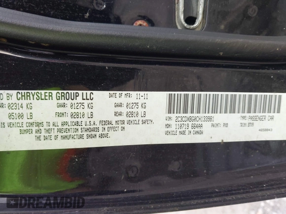 2012 Dodge Charger SE with VIN 2C3CDXBG0CH133981, listed as a IAAI auction lot 41916893 with Not Provided miles and . Bid and sale history available at DreamBid. Image 9.