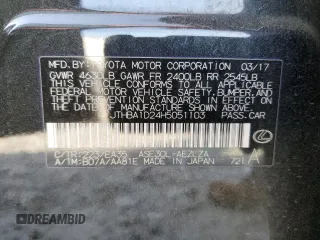 2017 Lexus IS with VIN JTHBA1D24H5051103, listed as a Copart auction lot 50579145 with 67,665 mi miles and Salvage Title. Bid and sale history available at carsss.com. Image 12.