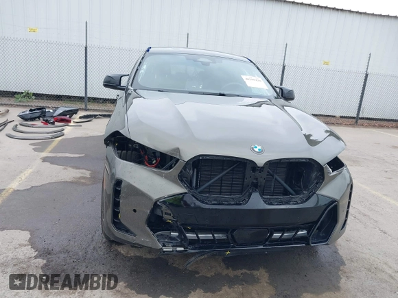 2024 BMW X6 M60i with VIN 5UX43EX06R9U42705, listed as a IAAI auction lot 40359439 with 9,071 mi miles. Bid and sale history available at carsss.com. Image 13.