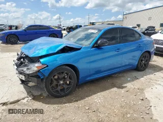 2021 Alfa Romeo Giulia with VIN ZARFAMAN9M7642504, listed as a Copart auction lot 54417785 with 50,492 mi miles and Salvage title. Bid and sale history available at DreamBid. Image 1.