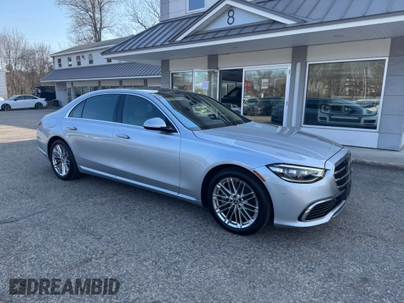 2022 Mercedes-Benz S S 580 with VIN W1K6G7GB5NA078108, listed as a Copart auction lot 55155915 with 63,591 mi miles and Clean Title. Bid and sale history available at carsss.com. Image 1.
