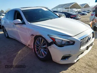 2021 Infiniti Q50 3.0t LUXE with VIN JN1EV7BP1MM706731, listed as a IAAI auction lot 41759557 with 30,907 mi miles. Bid and sale history available at carsss.com. Image 1.