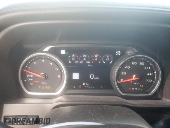 2019 Chevrolet Silverado 1500 LTZ with VIN 1GCUYGEDXKZ163879, listed as a Copart auction lot 42120705 with 52,641 mi miles and Salvage Title. Bid and sale history available at DreamBid. Image 9.