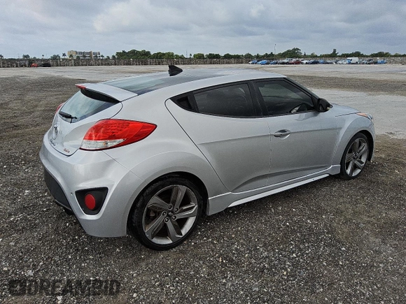 2014 Hyundai Veloster Turbo with VIN KMHTC6AE0EU211034, listed as a Copart auction lot 49711635 with 126,394 mi miles and Clean title. Bid and sale history available at DreamBid. Image 3.