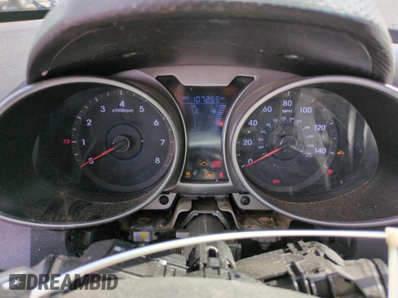 2012 Hyundai Veloster w/Black Int with VIN KMHTC6AD9CU048226, listed as a Copart auction lot 58824755 with 107,255 mi miles and Salvage title. Bid and sale history available at DreamBid. Image 9.