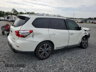 2017 Nissan Pathfinder Platinum with VIN 5N1DR2MN0HC613086, listed as a Copart auction lot 58055945 with 165,759 mi miles and Salvage title. Bid and sale history available at DreamBid. Image 3.