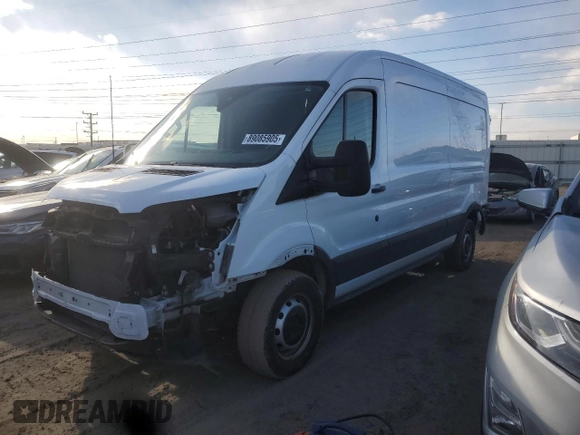 2023 Ford Transit Cargo with VIN 1FTBR1C87PKB90898, listed as a Copart auction lot 89085905 with 53,249 mi miles and Salvage Title. Bid and sale history available at carsss.com. Image 1.