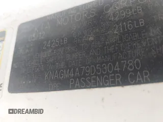 2013 Kia Optima LX z VIN KNAGM4A79D5304780, wystawiony jako IAAI lot #42277179 z przebiegiem 139 841 mil mil oraz . Historia ofert i sprzedaży dostępna na DreamBid. Obrazek 9.