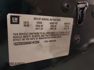 2006 Pontiac G6 6-Cyl z VIN 1G2ZG558464147264, wystawiony jako IAAI lot #41390533 z przebiegiem 144 277 mil mil oraz . Historia ofert i sprzedaży dostępna na DreamBid. Obrazek 9.